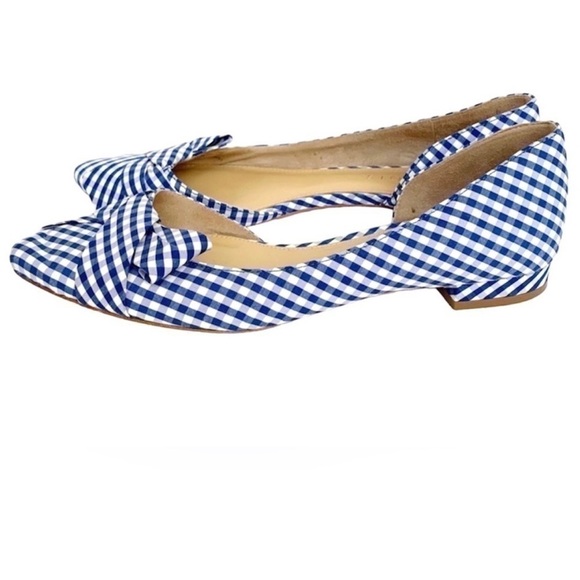 Talbots blue Edison gingham flats size 10 worn once! - Picture 2 of 3
